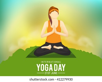 Vector illustration of international yoga day.