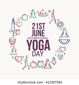 Vector illustration of international yoga day.