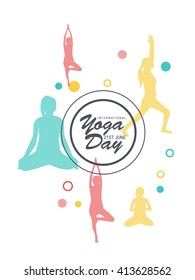 Vector illustration of international yoga day.
