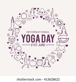 Vector illustration of international yoga day.