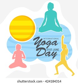 Vector illustration of international yoga day.