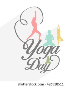 Vector illustration of international yoga day.