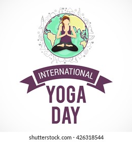 Vector illustration of international yoga day.