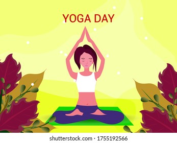 Vector Illustration for International Yoga Day,21st June.