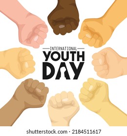 Vector illustration of international youth day design background. August 12.