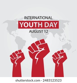 Vector Illustration of International Youth Day. August 12. Flat design vector. Poster, banner, background.