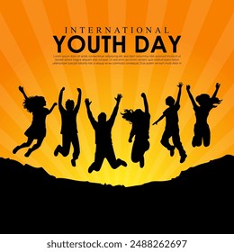 Vector illustration of International Youth Day social media feed template