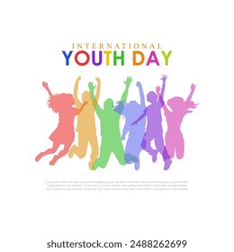 Vector illustration of International Youth Day social media feed template