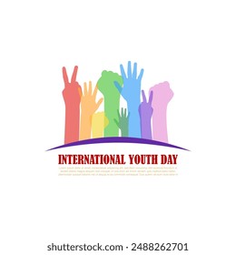 Vector illustration of International Youth Day social media feed template