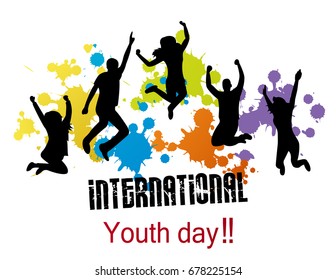 Vector illustration of International youth day background