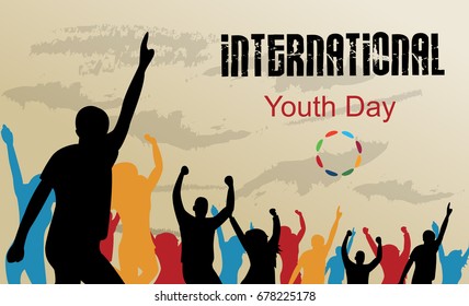 Vector illustration of International youth day background