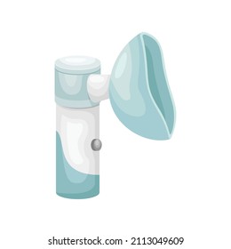 Vector illustration of an inter-nebulizer. A medical device for the treatment of lungs.