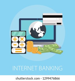 Vector Illustration Of Internet Banking & Online Payment With 