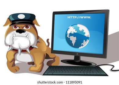 A vector illustration of internet or computer security concept