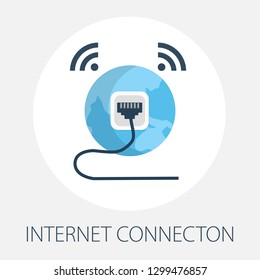 Vector illustration of internet connection & technology network with "internet connection" global connection concept. communication icon.