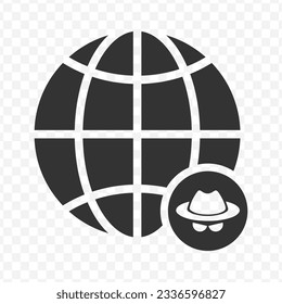 Vector illustration of internet hack icon in dark color and transparent background(PNG).