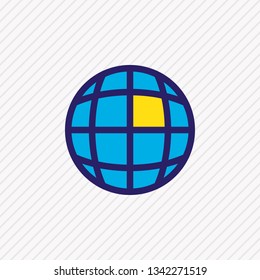 Vector illustration of internet icon colored line. Beautiful web element also can be used as worldwide icon element.