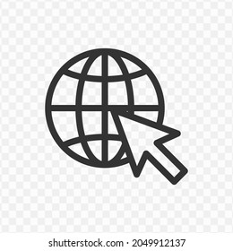 Vector illustration of internet icon in dark color and transparent background(png).