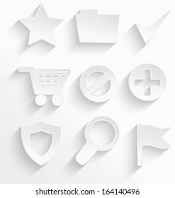 Vector illustration of Internet icons 3d white plastic with realistic shadow 