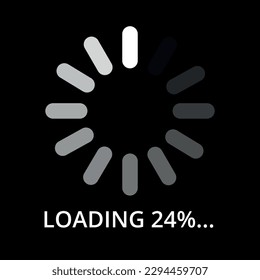 Vector illustration of internet page loading progress, 24% loading.