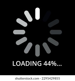 Vector illustration of internet page loading progress, 44% loading.