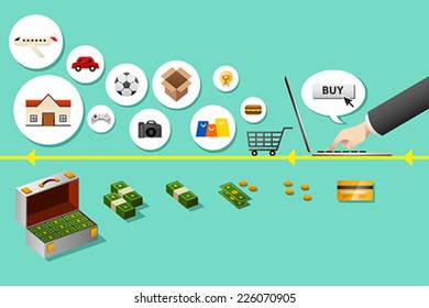 A vector illustration of internet shopping  concept