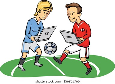 Vector illustration of internet soccer