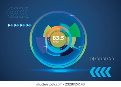 Vector illustration of internet speed test suitable for visualizing technology to test internet speed