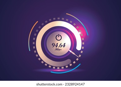 Vector illustration of internet speed test suitable for visualizing technology to test internet speed