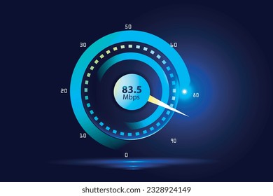 Vector illustration of internet speed test suitable for visualizing technology to test internet speed