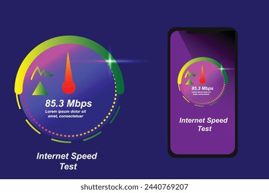Vector illustration of internet speed test 5g suitable for visualizing technology to test internet speed background design

