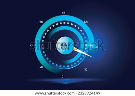 Vector illustration of internet speed test suitable for visualizing technology to test internet speed