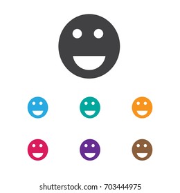 Vector Illustration Of Internet Symbol On Smile Icon. Premium Quality Isolated Emoji Element In Trendy Flat Style.