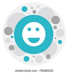 Vector Illustration Of Internet Symbol On Smile Icon. Premium Quality Isolated Emoji Element In Trendy Flat Style.