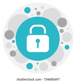 Vector Illustration Of Internet Symbol On Padlock Icon. Premium Quality Isolated Security Element In Trendy Flat Style.