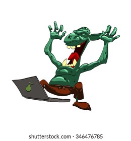 Vector illustration of a internet troll.