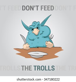 Vector illustration of internet troll.