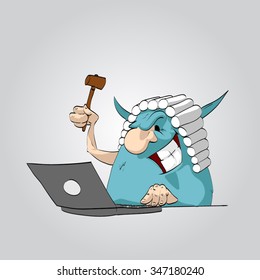 Vector illustration of internet troll.