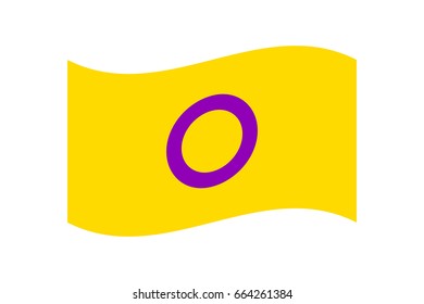 Vector illustration of the Intersex flag on white background. LGBT symbols topic. 