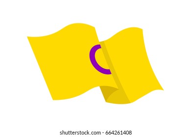 Vector illustration of the Intersex flag on white background. LGBT symbols topic.
