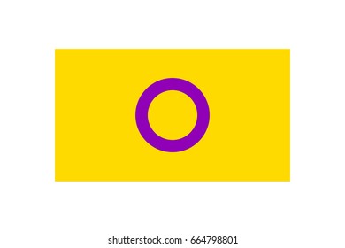 Vector illustration of the Intersex flag on white background. LGBT symbols topic. 