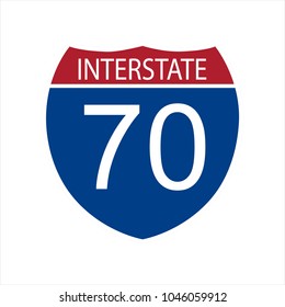 Vector Illustration Interstate Highway 70 Road Stock Vector (Royalty ...