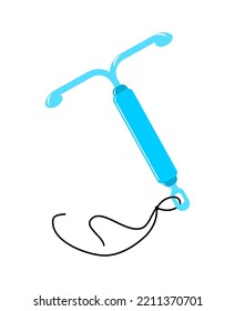 Vector Illustration Of Intrauterine Device. Contraceptives Method. Hormonal IUD Type. Birth Control On White Background.