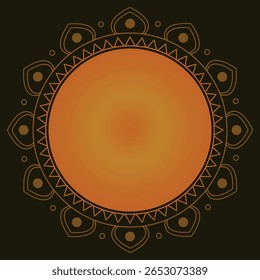 A vector illustration of an intricate circular border design with traditional Indian motifs, perfect for celebration or cultural themes