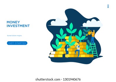 	
vector illustration, investment management, the company is engaged in the joint construction and the cultivation of cash profits, career growth to success, flat color icons, business analysis