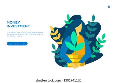 	
vector illustration, investment management, the company is engaged in the joint construction and the cultivation of cash profits, female mom career growth to success ,business analysis