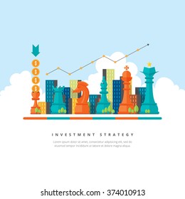 Vector illustration of investment strategy concept.