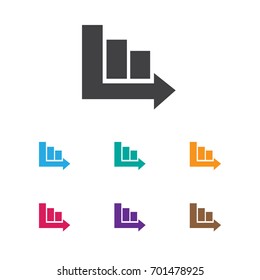 Vector Illustration Of Investment Symbol On Line Chart Icon. Premium Quality Isolated Arrow Element In Trendy Flat Style.