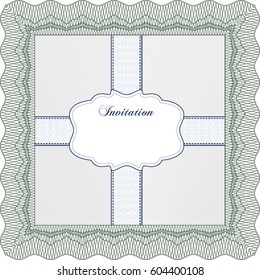 Vector illustration of Invitation. Border, frame.Beauty design. Printer friendly. 
