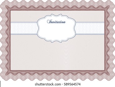 Vector Illustration of Invitation in Brown color
